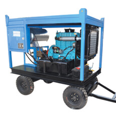 500bar 30kw diesel high pressure water sand blasting machine