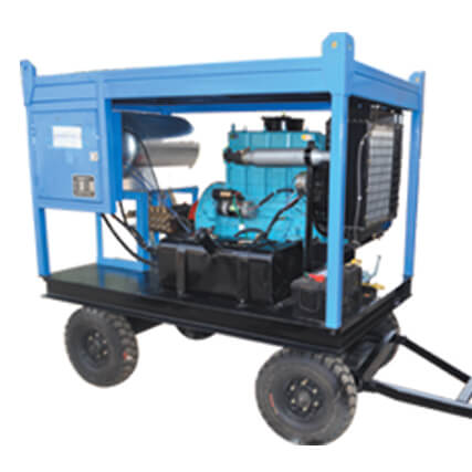 500bar 30kw diesel high pressure water sand blasting machine