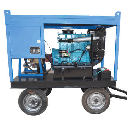 500bar 30kw diesel high pressure water sand blasting machine